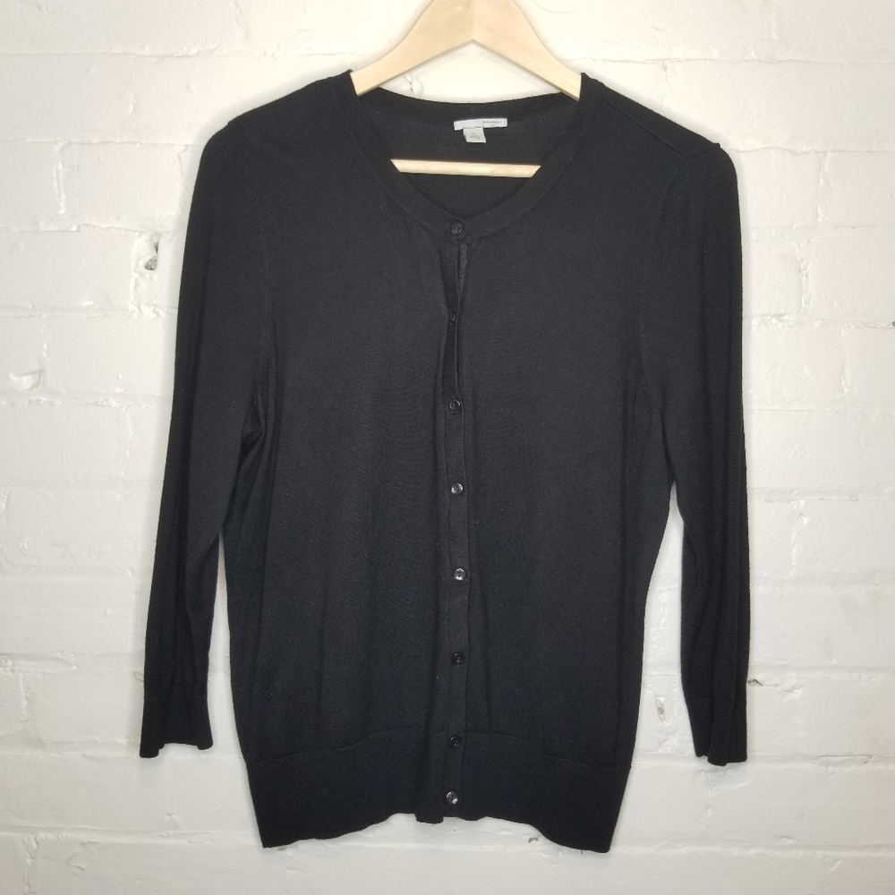 Halogen Black Button Up Cardigan Size XL